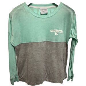 Popular Mint Green Long Sleeve Top Washington DC Teal + Grey Size Small
